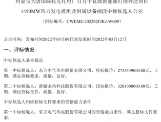 27.55億元！東方風電擬中標風電項目