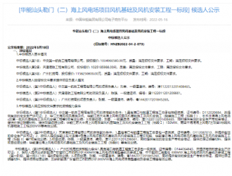 華能594MW海上風電施工項目開標！