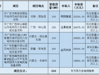 650MW！明陽、遠(yuǎn)景、金風(fēng)預(yù)中標(biāo)中廣核風(fēng)電機(jī)組采購(gòu)！